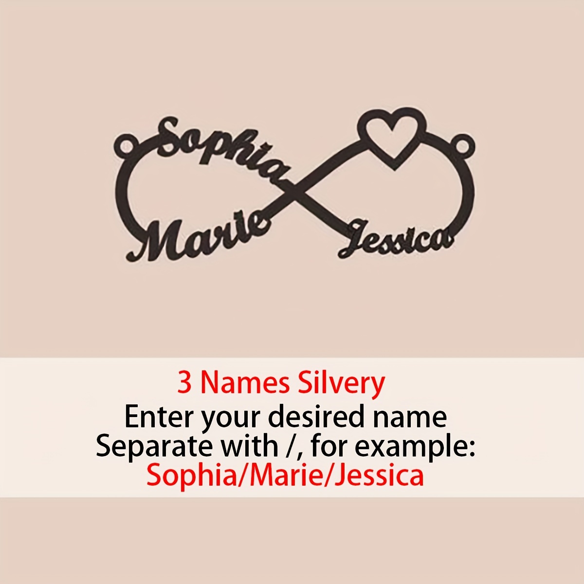 Custom Personalized 18K Plated Name Infinite Necklace for Women